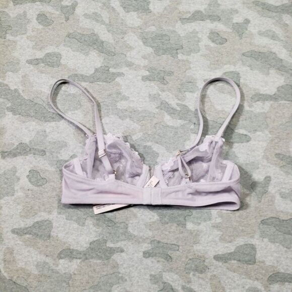 Victoria Secret Bra Womens 32B Purple Body By Victoria Unlined Demi Lace NWT‎ - Picture 9 of 10